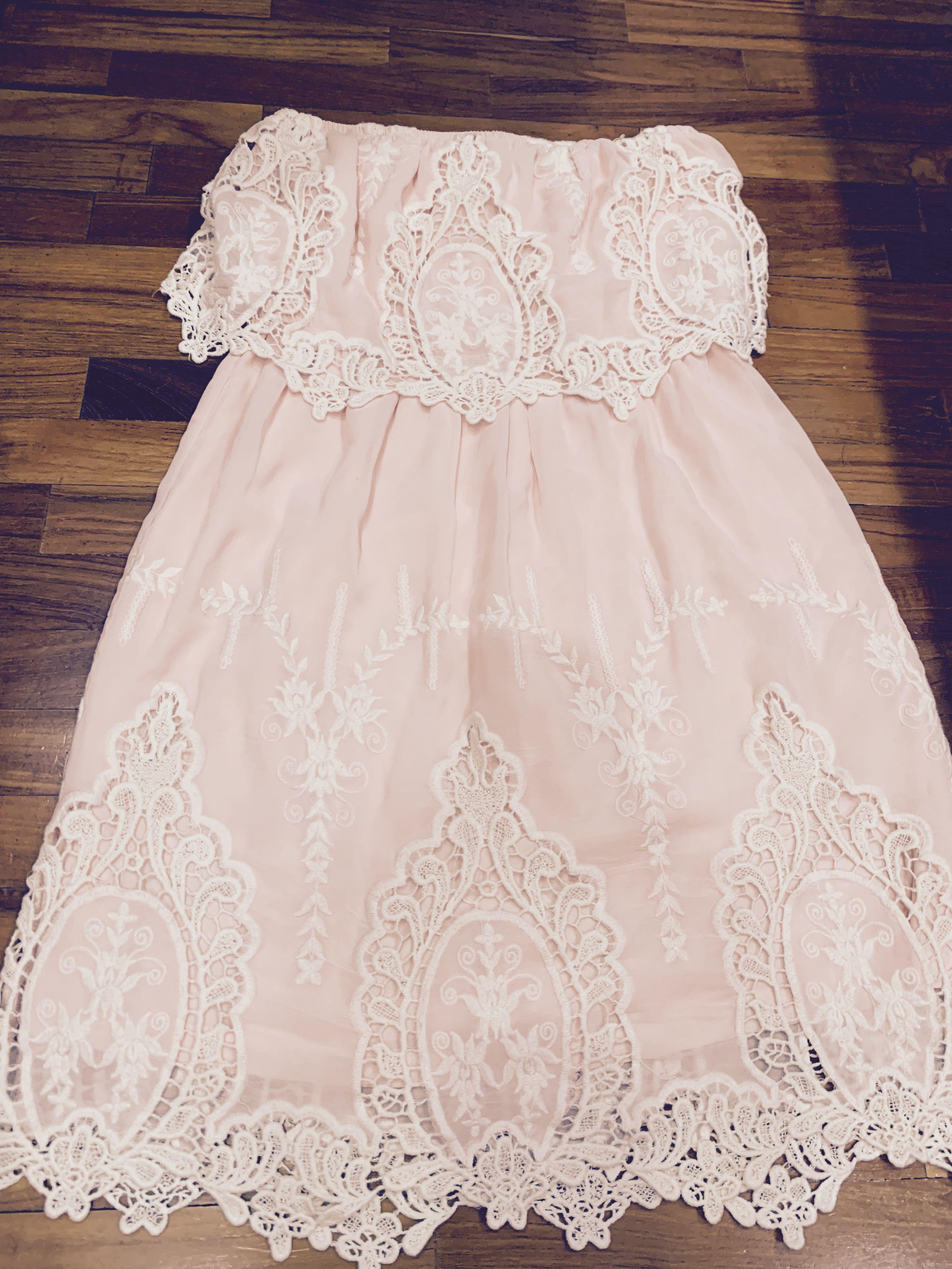 Brandy Melville X Hot And Delicious Pink Strapless Dress Women S