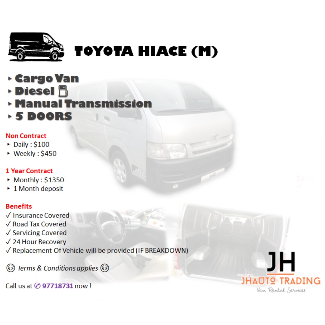 CATERING VAN FOR RENT - TOYOTA HIACE 