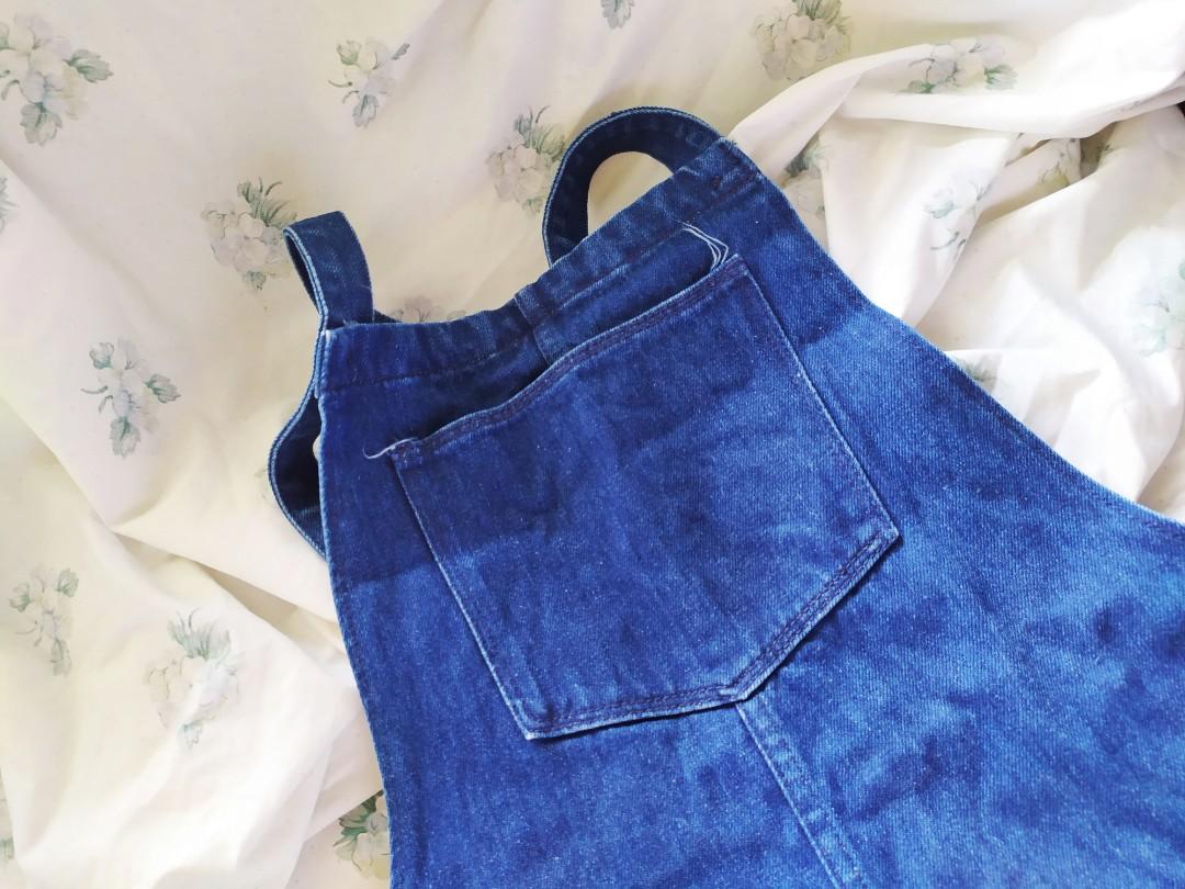 Zara Denim Overall Dress, Women's Fashion, Dresses & Sets, Dresses on