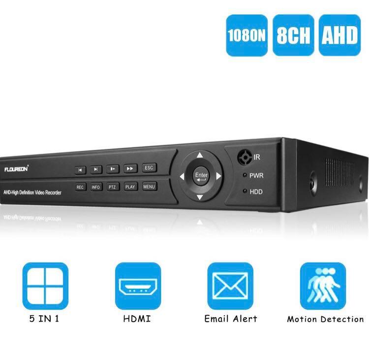 FLOUREON 8CH AHD DVR 1080N H.264 CCTV Security Digital Video