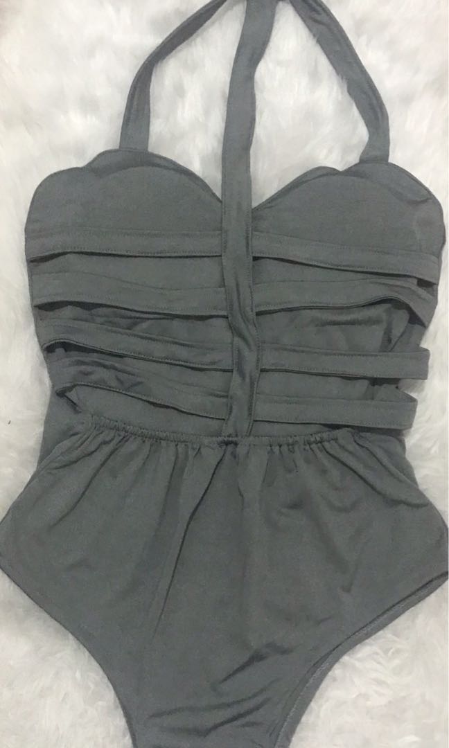 Gray Swimsuit, Women's Fashion, Swimwear, Bikinis & Swimsuits on Carousell