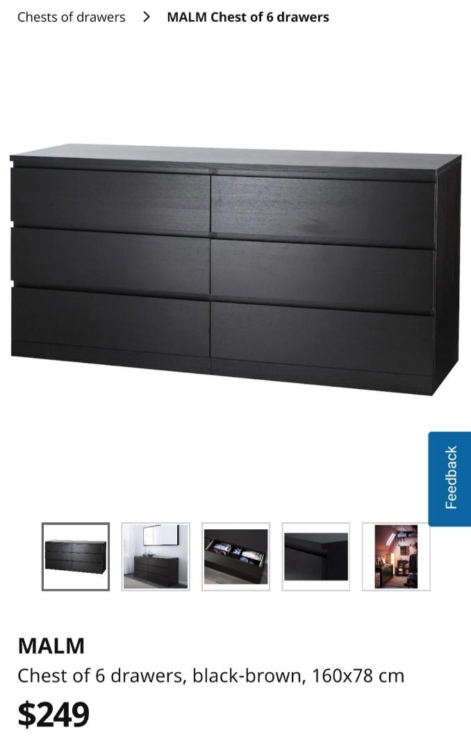 Malm Ikea Set Drawer 2 X Bed Side Tables Furniture Shelves