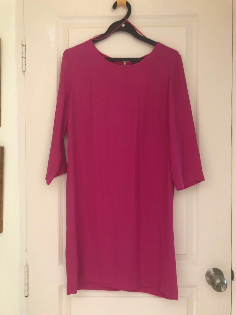 fuschia pink shift dress