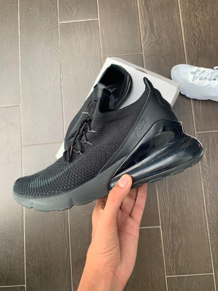 Nike Air max 270 triple black flyknit Men s Fashion Footwear Sneakers on Carousell