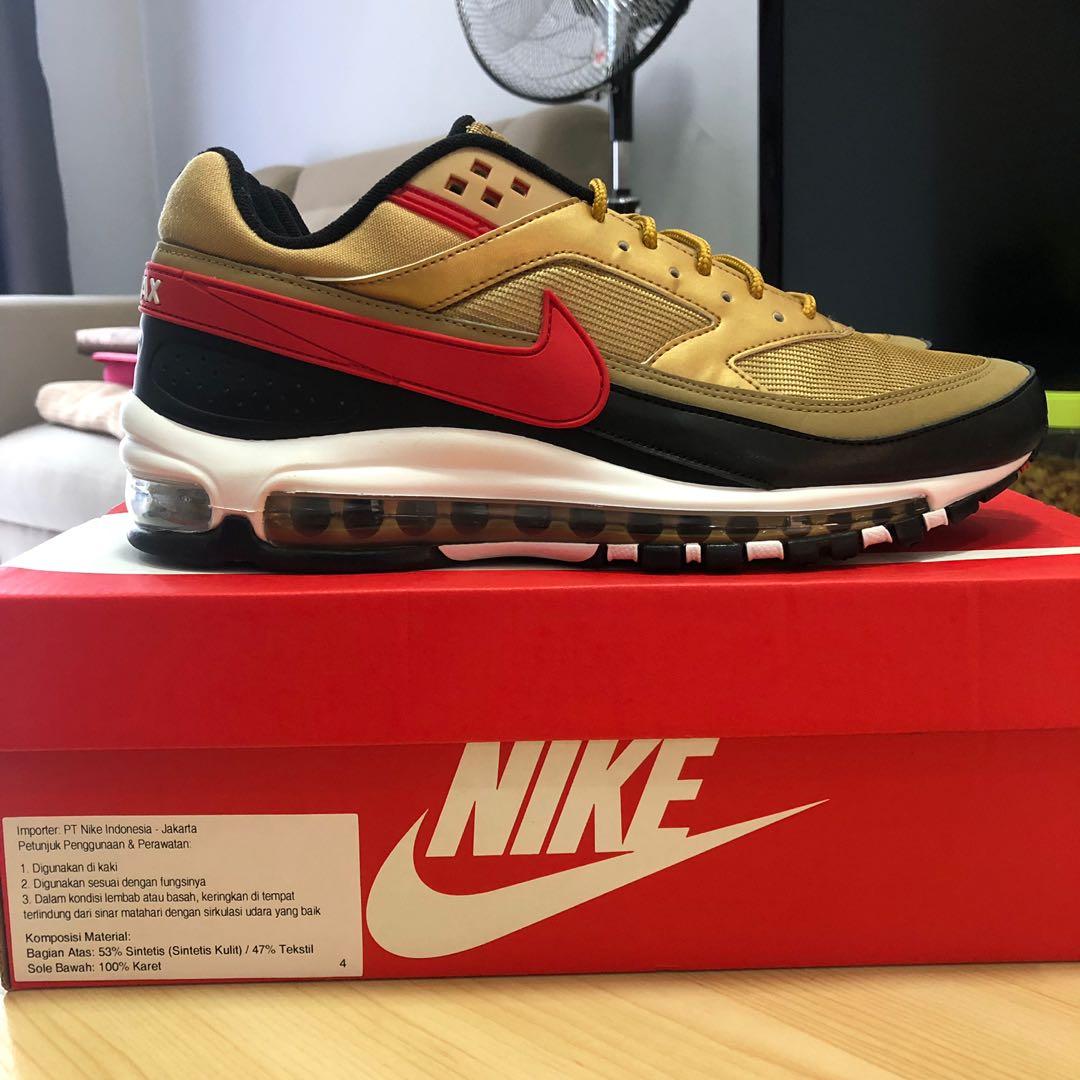 Nike Air Max 97 Bw Metallic Gold University Red Fesyen Pria