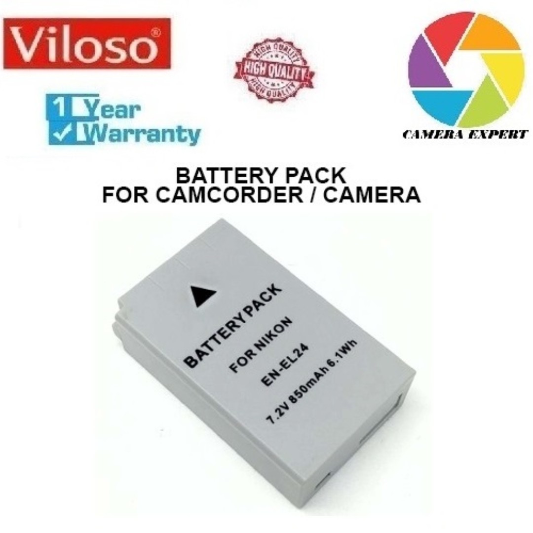 Viloso ENEL24 Rechargeable Camera Battery For Nikon, Photography