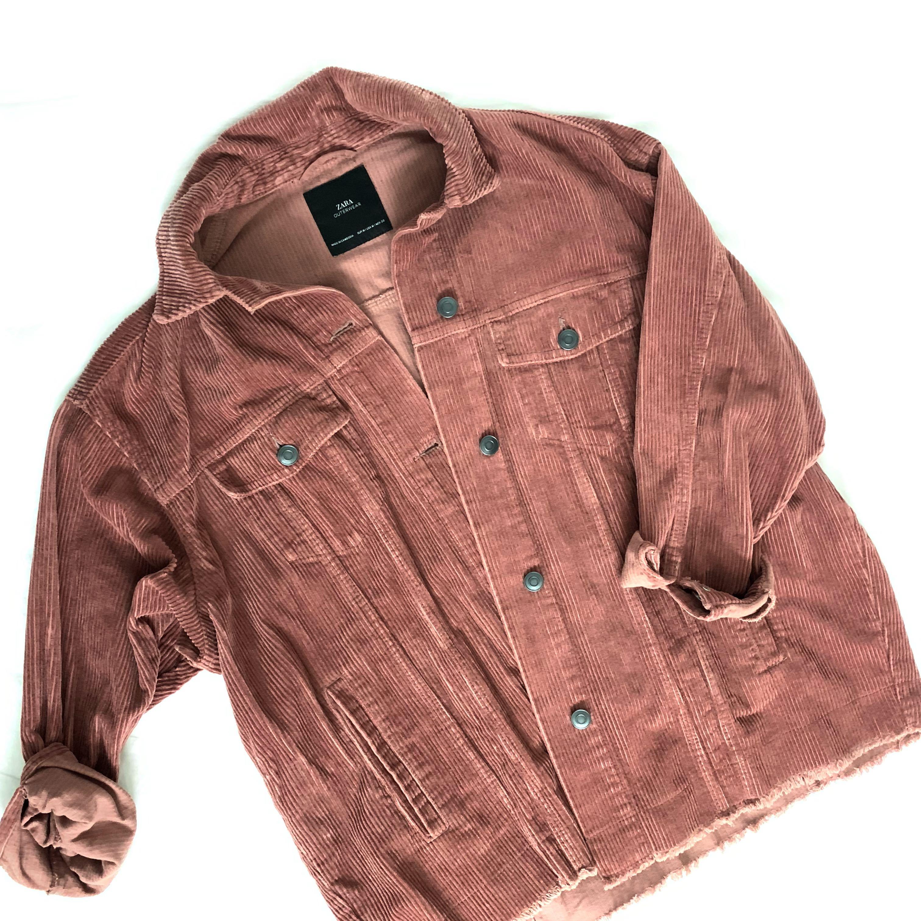 zara pink cord jacket