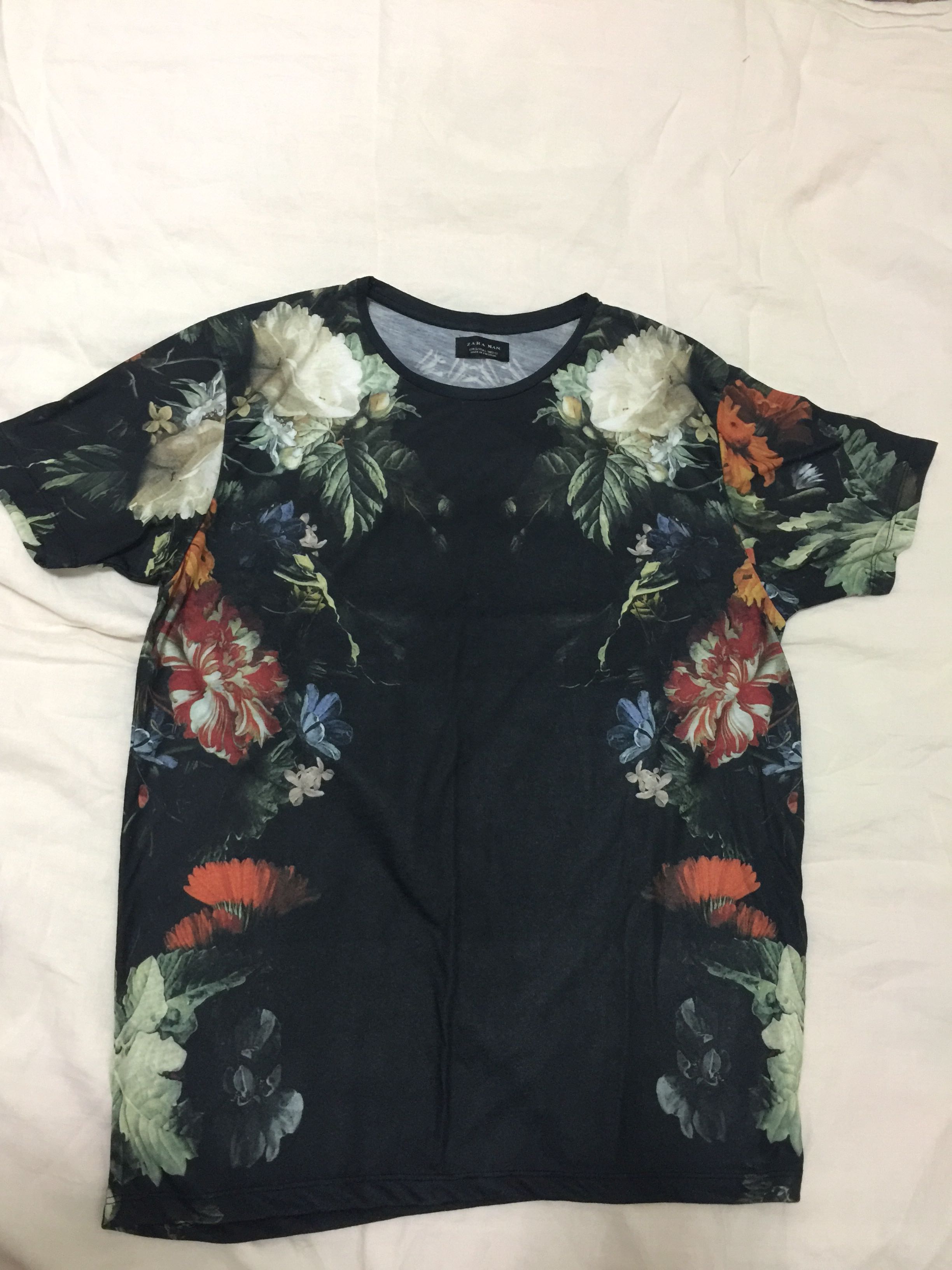 Zara floral t shirt clearance