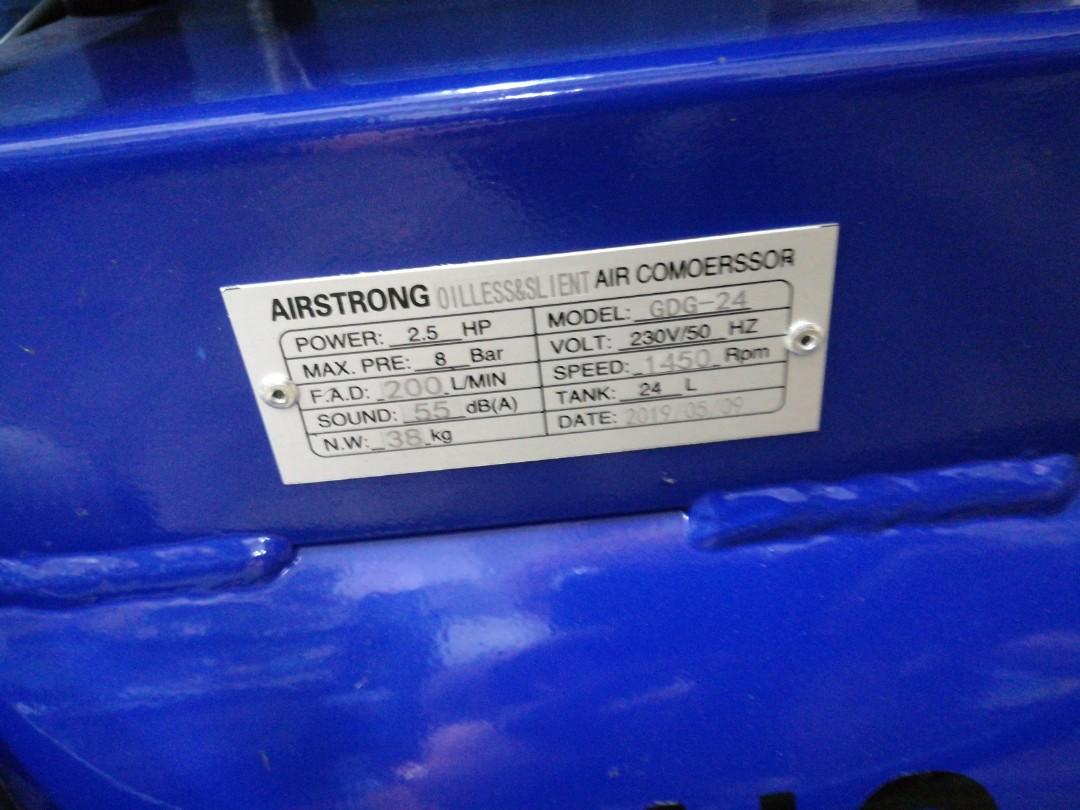 Airstrong 2 5HP Silent Air Compressor With MOM Certification