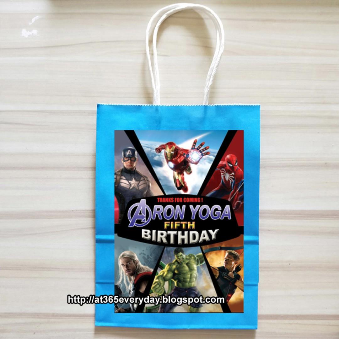 Avengers Marvel Paperbag Goodie Bag Gift Bag Customize Babies Kids Toys Walkers On Carousell