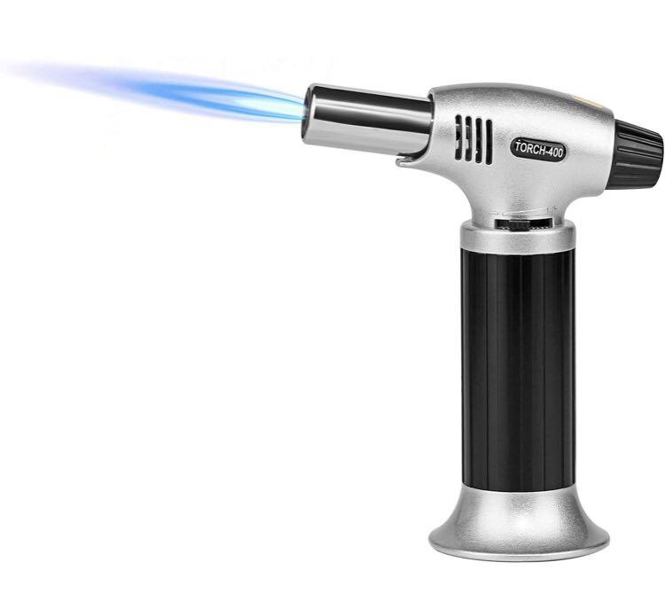 blow torch culinary torch kitchen cooking butane torch creme brulee torch adjustable flame lighter with safety lock for cooking bbq and baking diy butane gas not included black tv