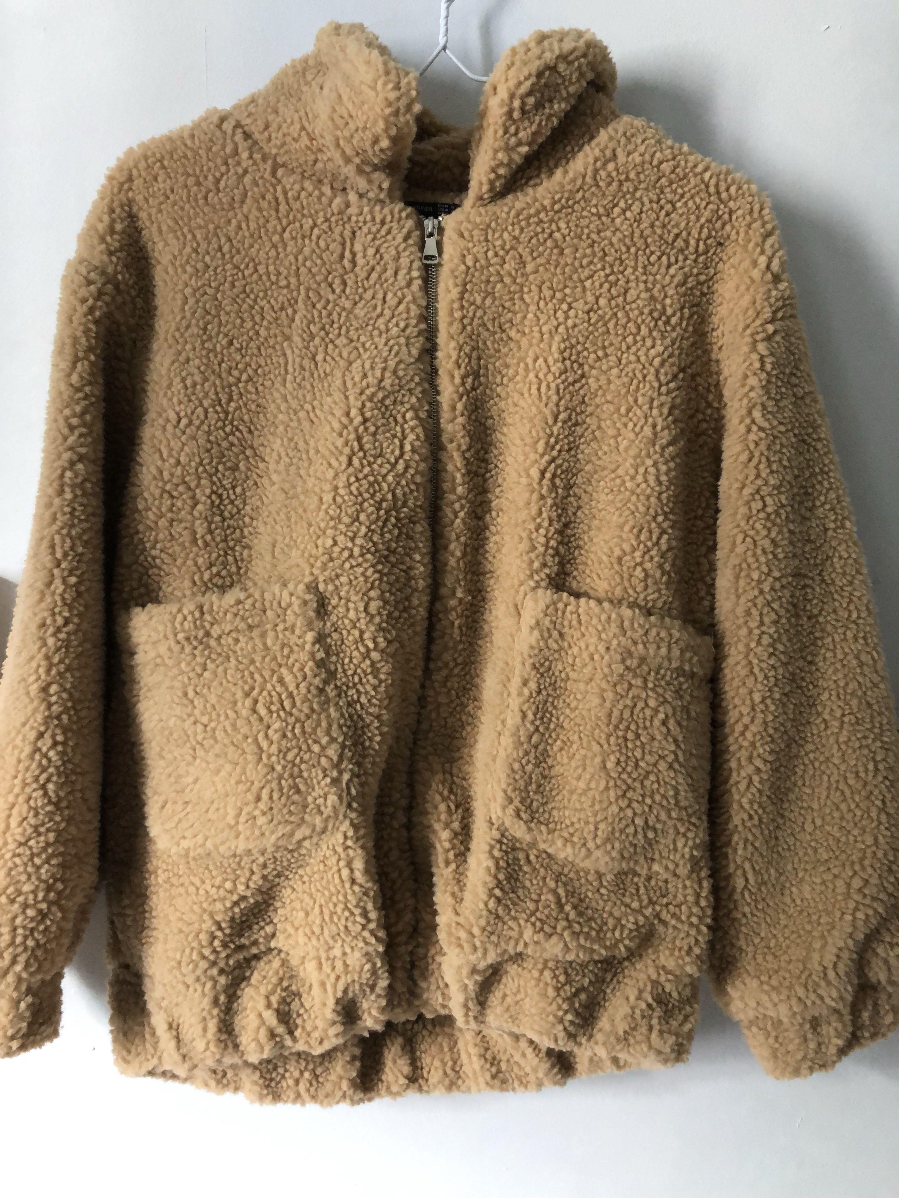 furry zip up jacket