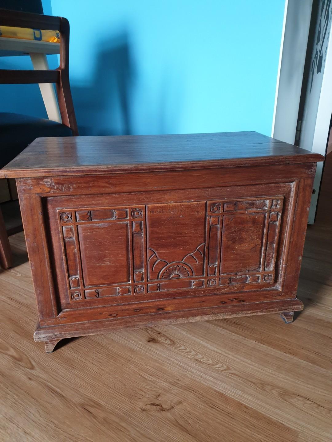 Burmese Teak Chest, Furniture, Shelves & Drawers on Carousell