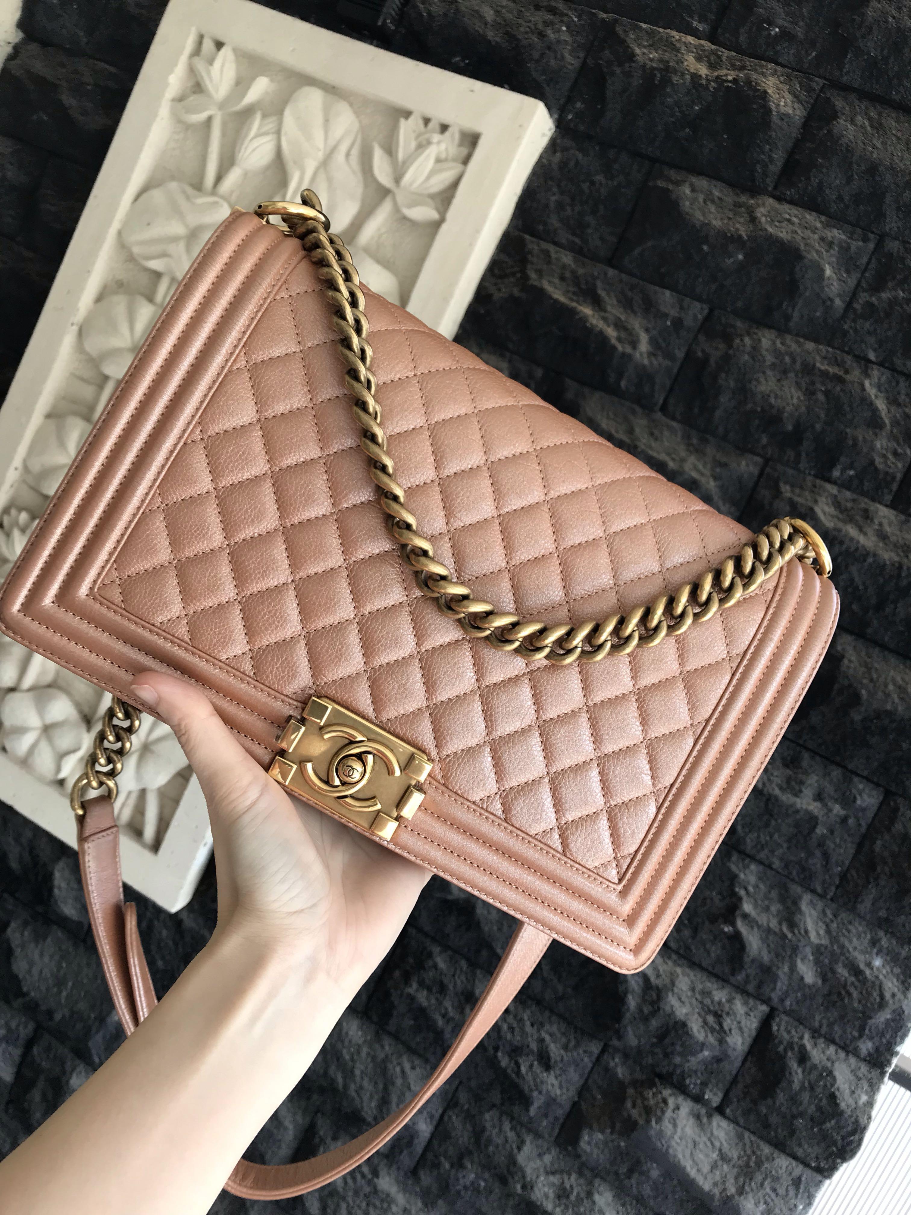 Chanel boy rose gold clearance
