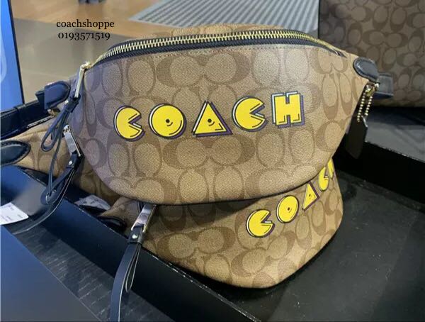 Coach Belt Bag In Signature Canvas pac Man Women s Fashion Bags