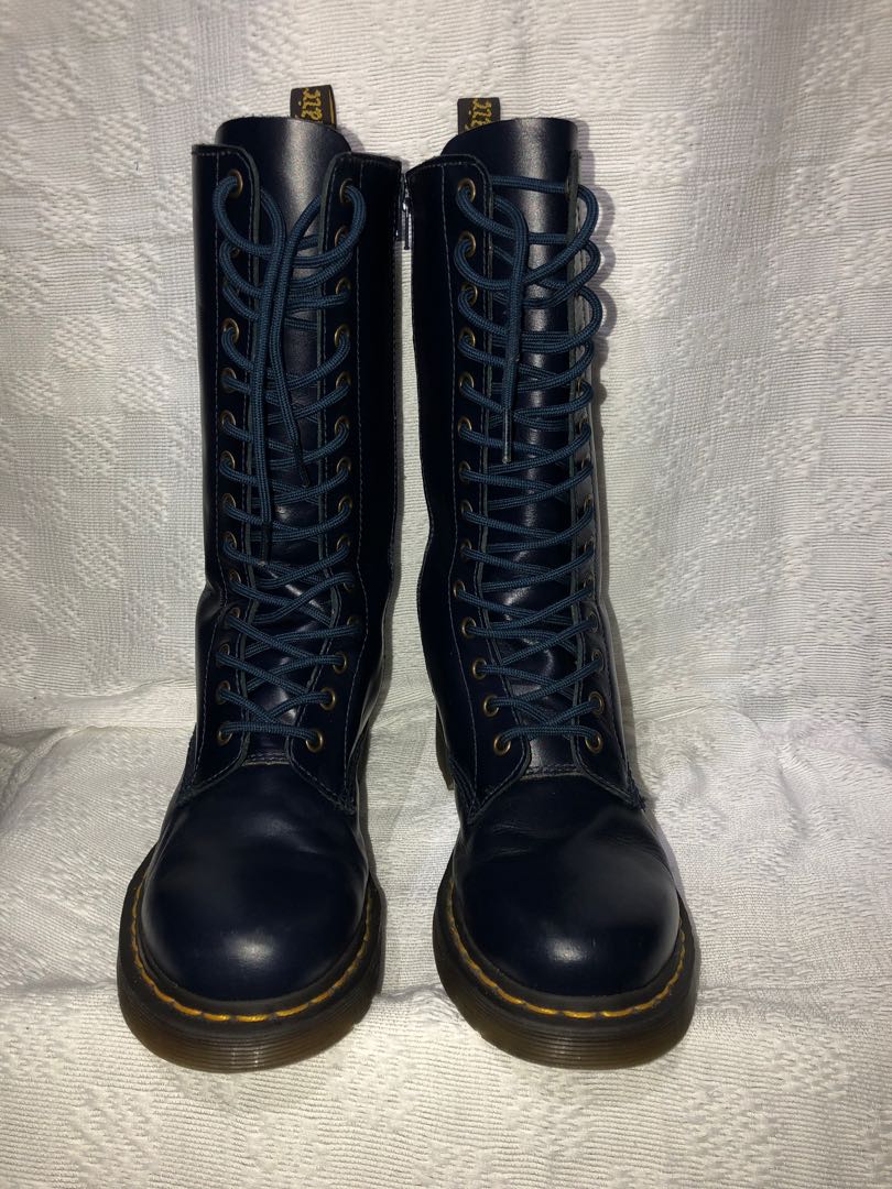 blue high boots