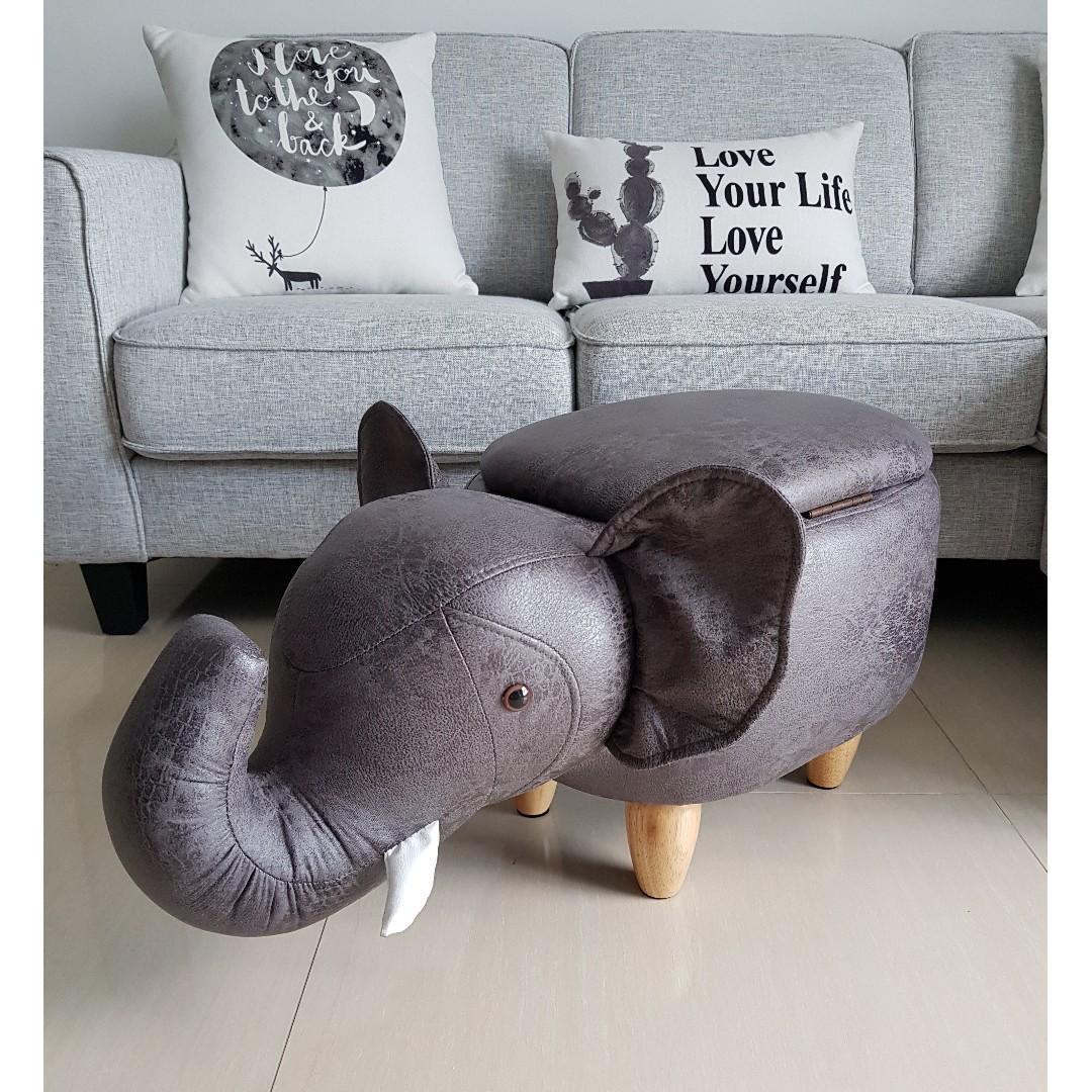 Cute Elephant Animal Children Stool With Storage Furniture Home Decor Others On Carousell