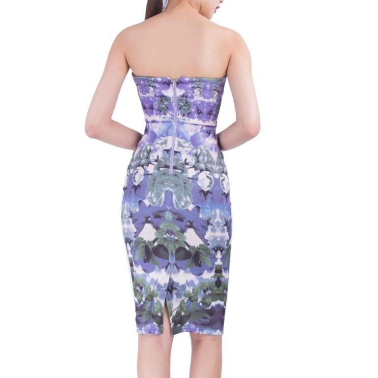 lavender bodycon midi dress