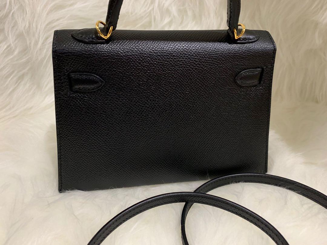 Hermès Mini Kelly 20 Black Epsom PHW - Klueles