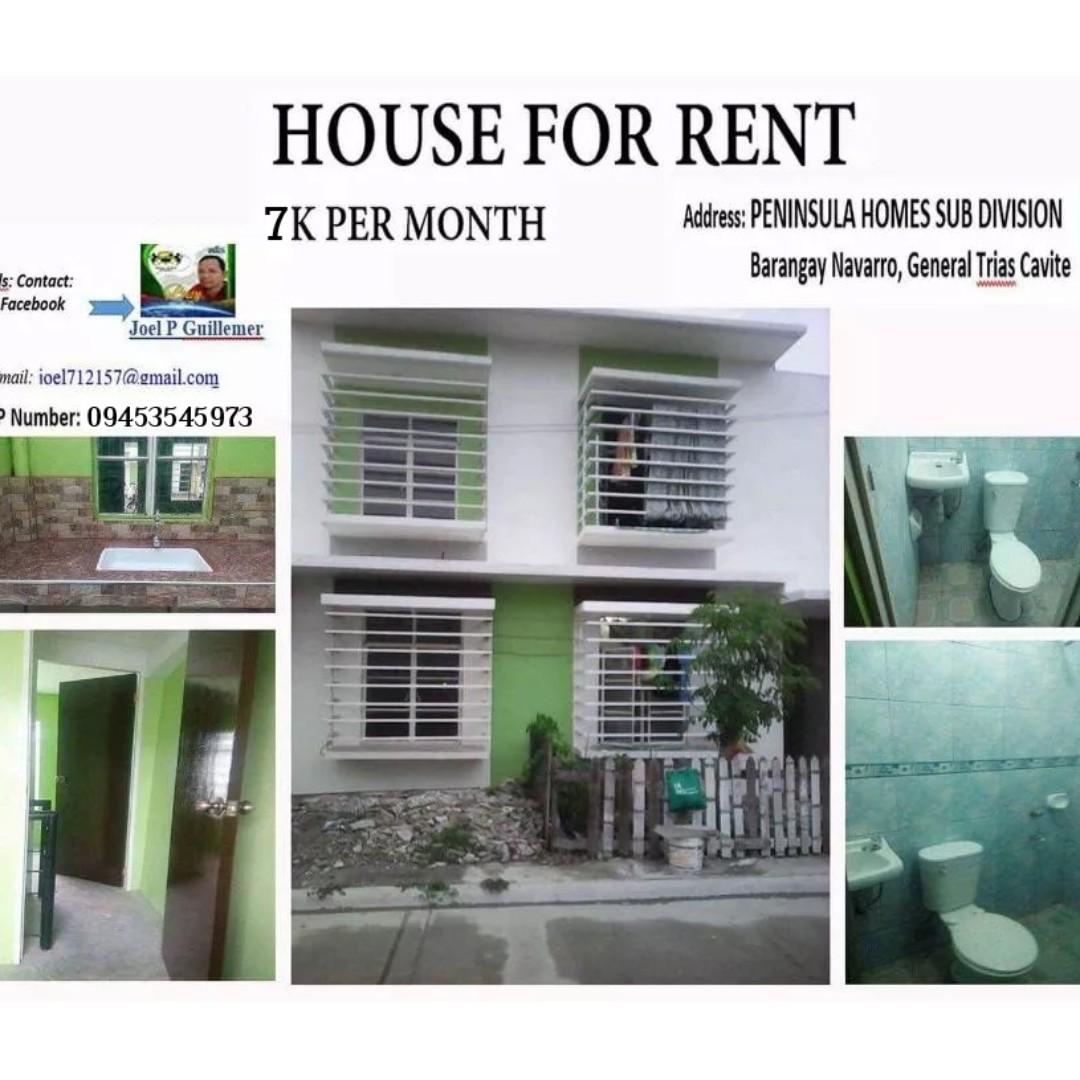 House For Rent At Acm Peninsula Homes Gen Trias Cavite Property Rentals House Lot On Carousell