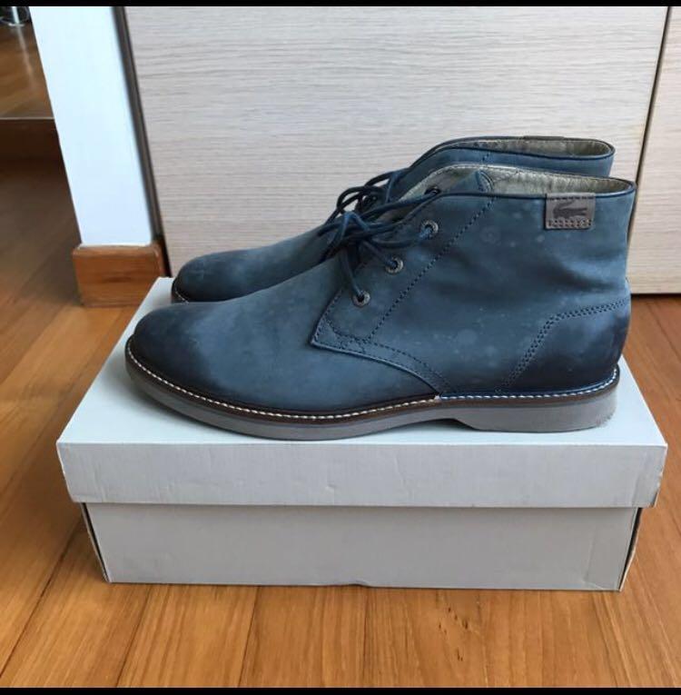 Hi-Cut Leather Shoes (Navy Blue), Men's Fashion, Footwear, Dress on