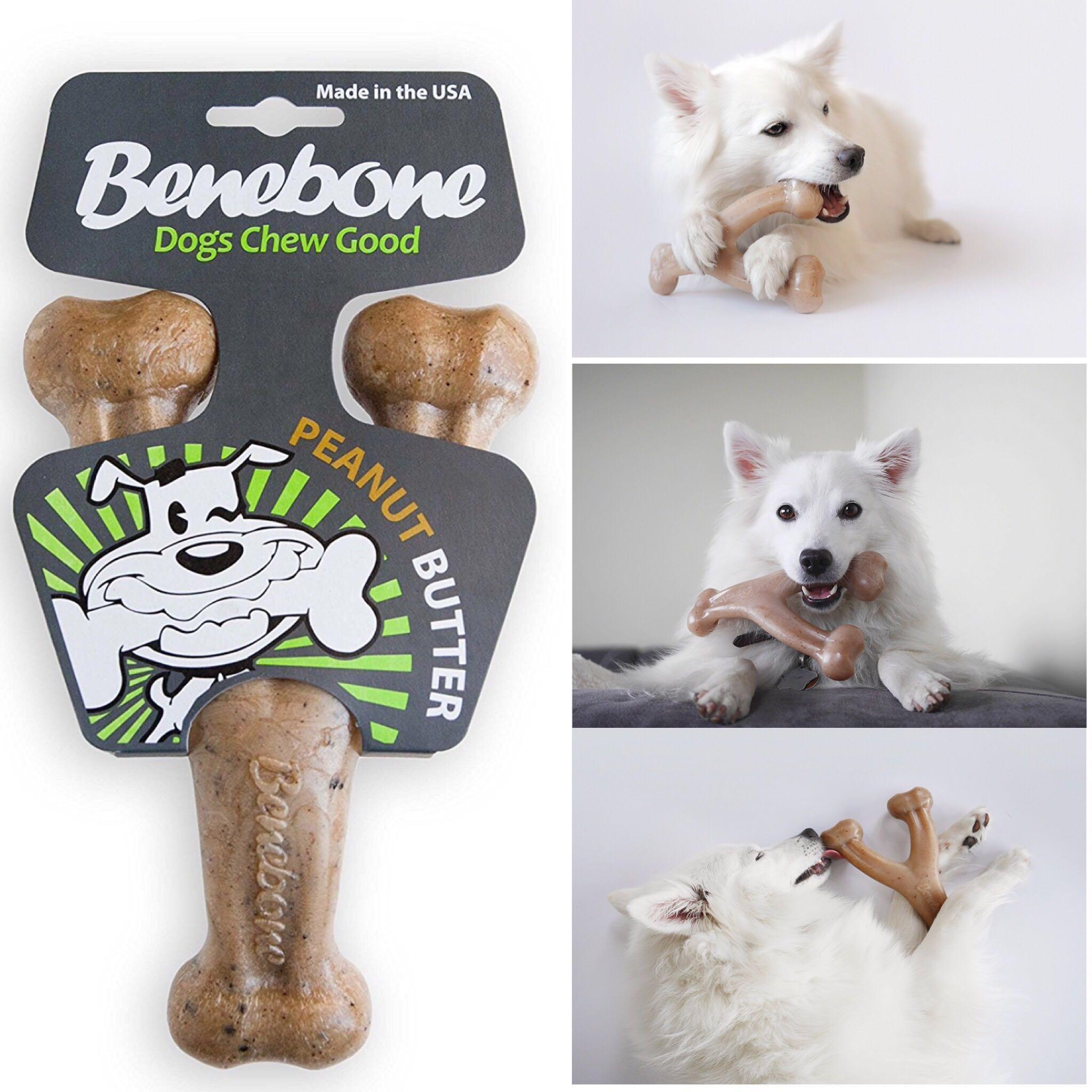 benebone real flavor wishbone dog chew toy