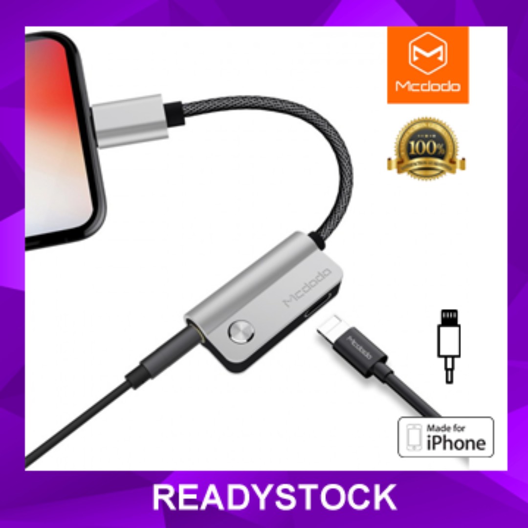 Mcdodo Audio 2 In 1 Ca 3470 Adapter For Iphone Cable Splitter To 3 5mm Jack Electronics Computer Parts Accessories On Carousell