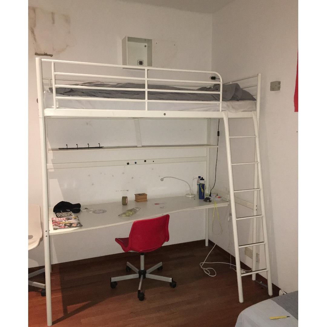 Mezzanine Bed With Desk Board Furniture Beds Mattresses On Carousell