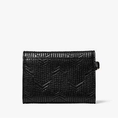 Whitney small deco sales quilted leather chain wallet