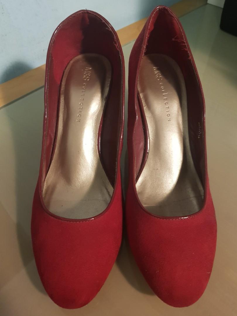m&s red shoes