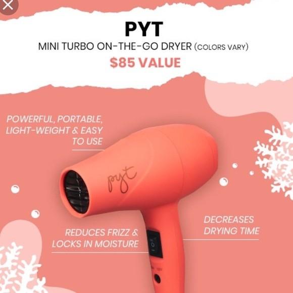 PYT mini turbo hairdryer Coral pink Beauty Personal Care Hair on Carousell