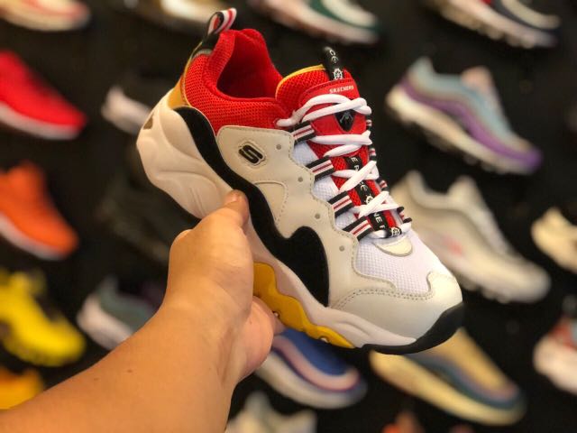 skechers memory foam red