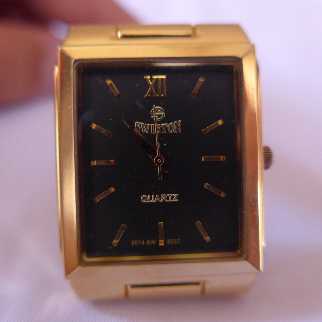 Swiston watch 18k plated price clearance
