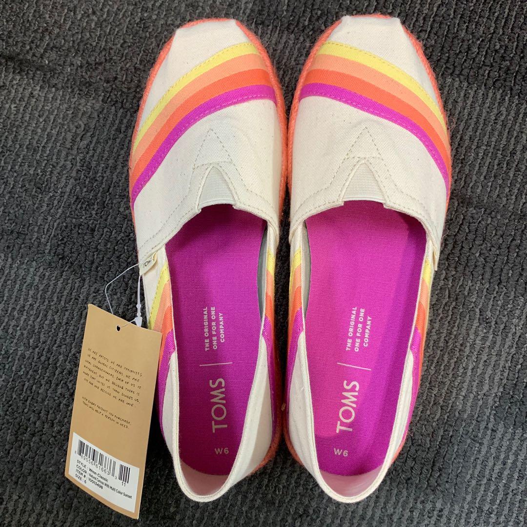 Toms classic canvas with multi color sunset, Women's Fashion