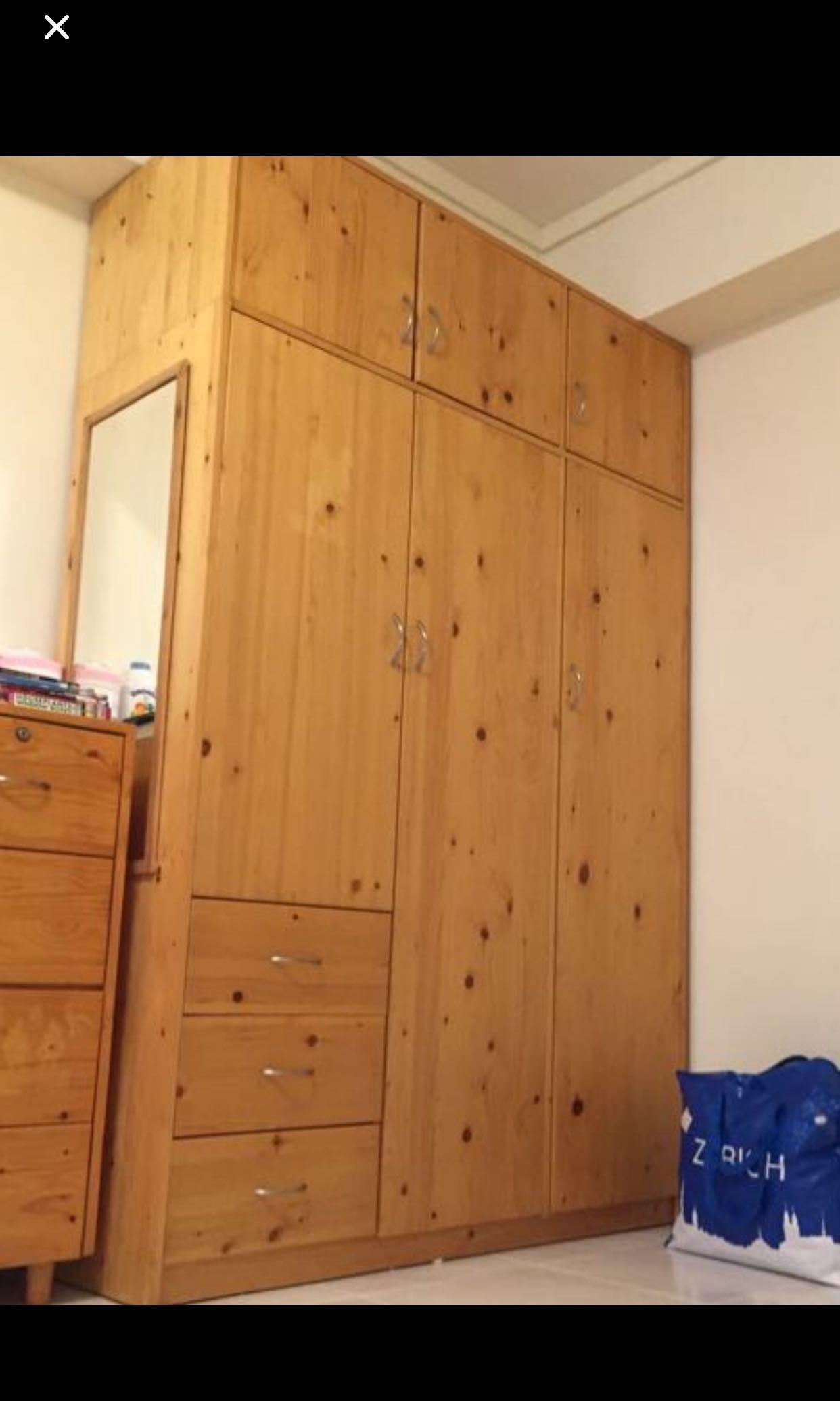 Wooden Wardrobe Furniture Shelves Drawers On Carousell