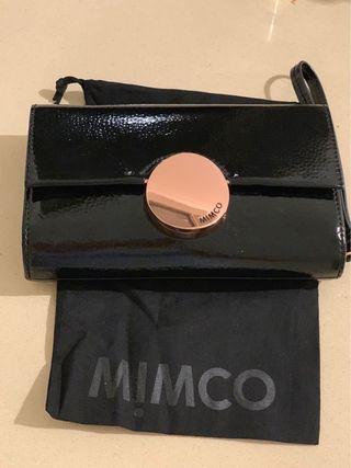 Mimco Waver Black Patent Extra Large Wallet