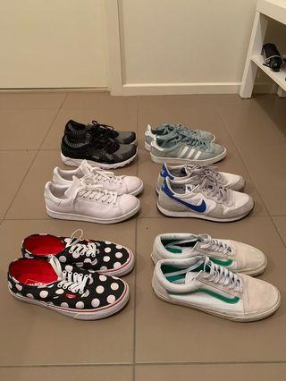 Asics adidas nike vans
