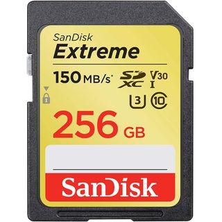 SanDisk 256GB Extreme UHS-I SDXC Memory Card SDSDXV5-256G R150 W70
