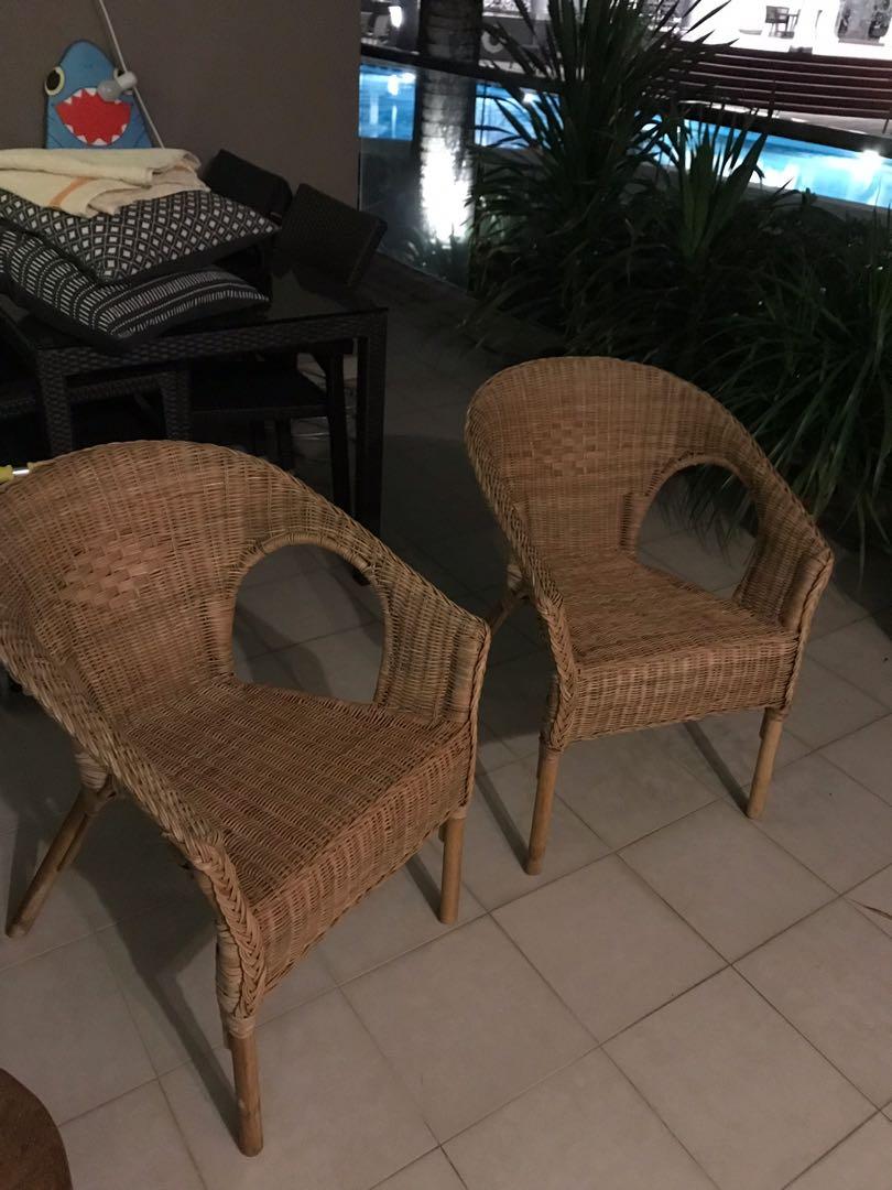 2 Ikea wicker chairs, Furniture & Home Living, Furniture, Chairs on