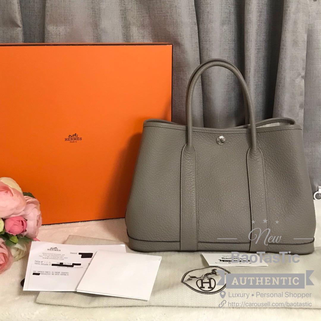 Authentic Hermes Garden Party 30 Negonda Noir In Pristine