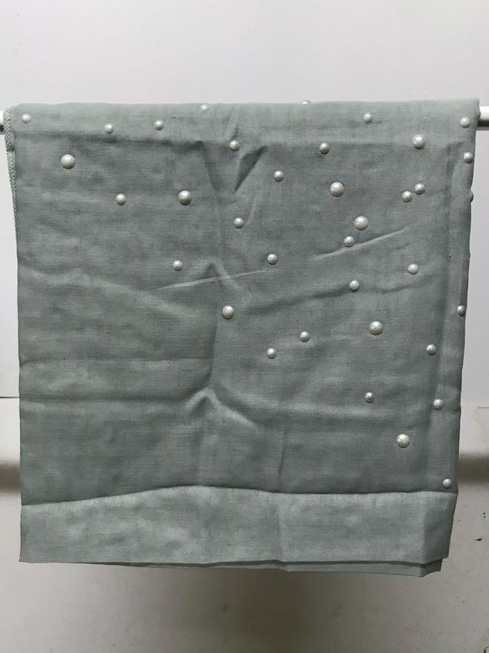 Aidijuma Pearl Bawal Green Ash Muslimah Fashion Scarves On Carousell
