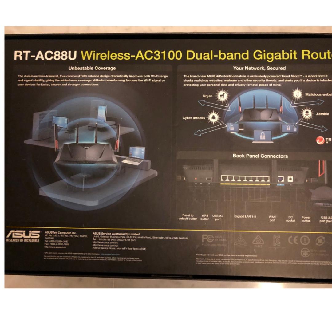 Asus RT-AC88U Router, Computers & Tech, Parts & Accessories on Carousell