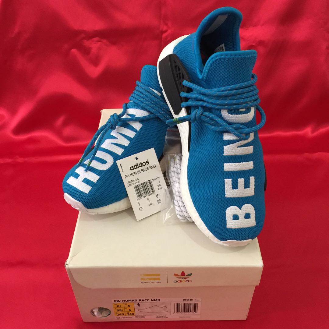 Adidas Pharrell Williams NMD HU Human Race Being Blue White BB0618 Size US  8.5