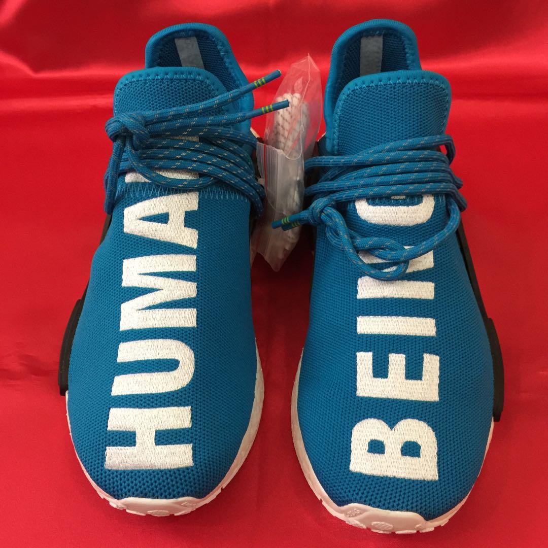 Authentic Adidas NMD X Human Race Pharrell Williams Blue White PW Human Being BB0618