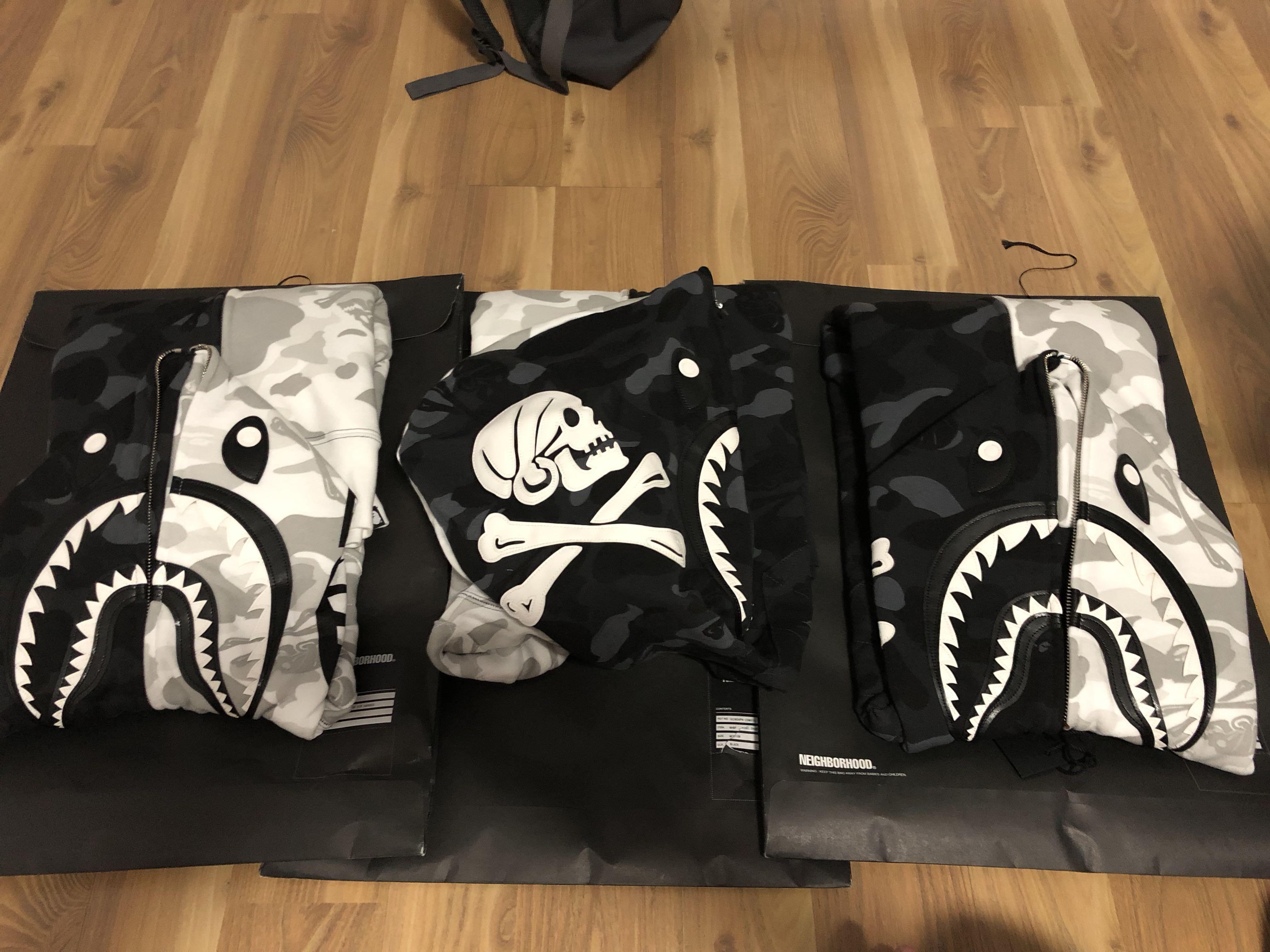 Bape neighborhood clearance shark hoodie