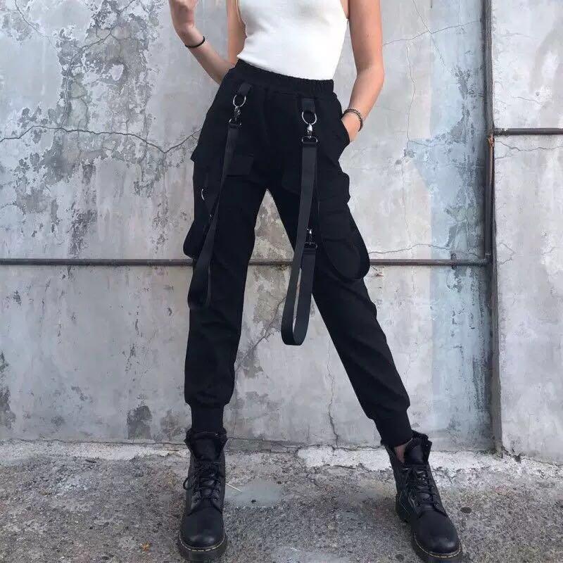 black cargo ripped jeans