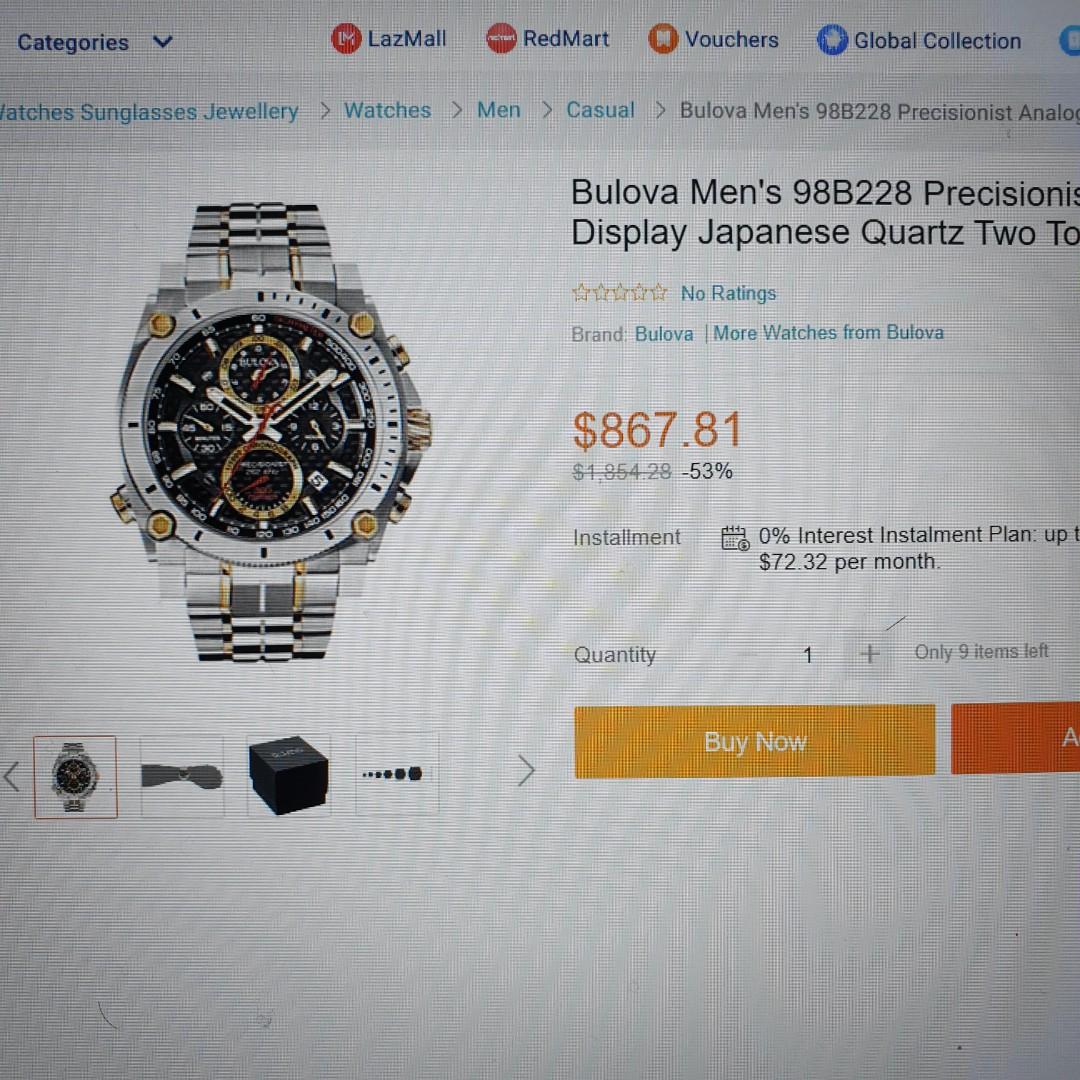 Bulova men's 98b228 precisionist analog display japanese quartz two tone watch sales