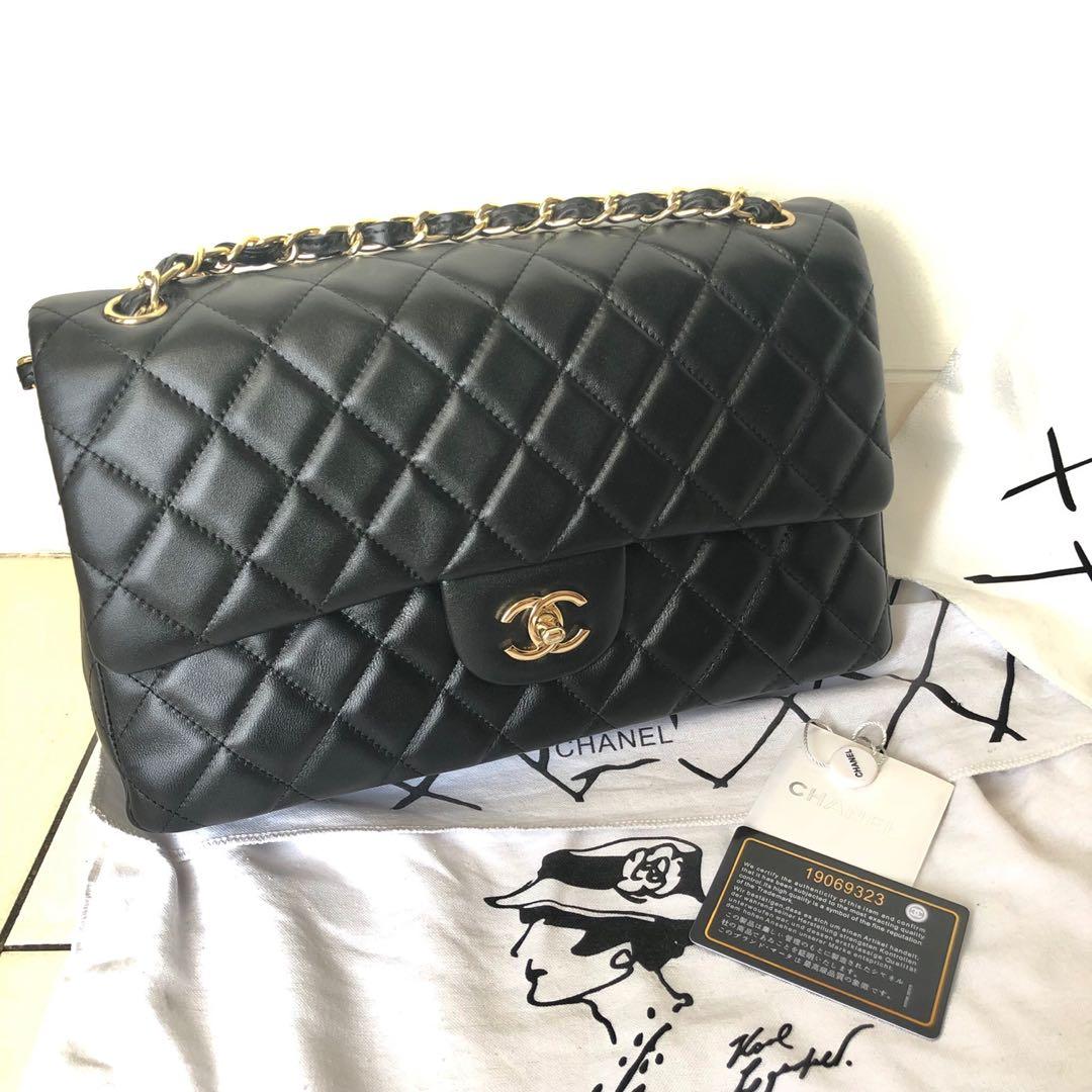 Chanel Medium Lambskin Black mirror quality 1:1, Fesyen Wanita, Tas \u0026  Dompet di Carousell