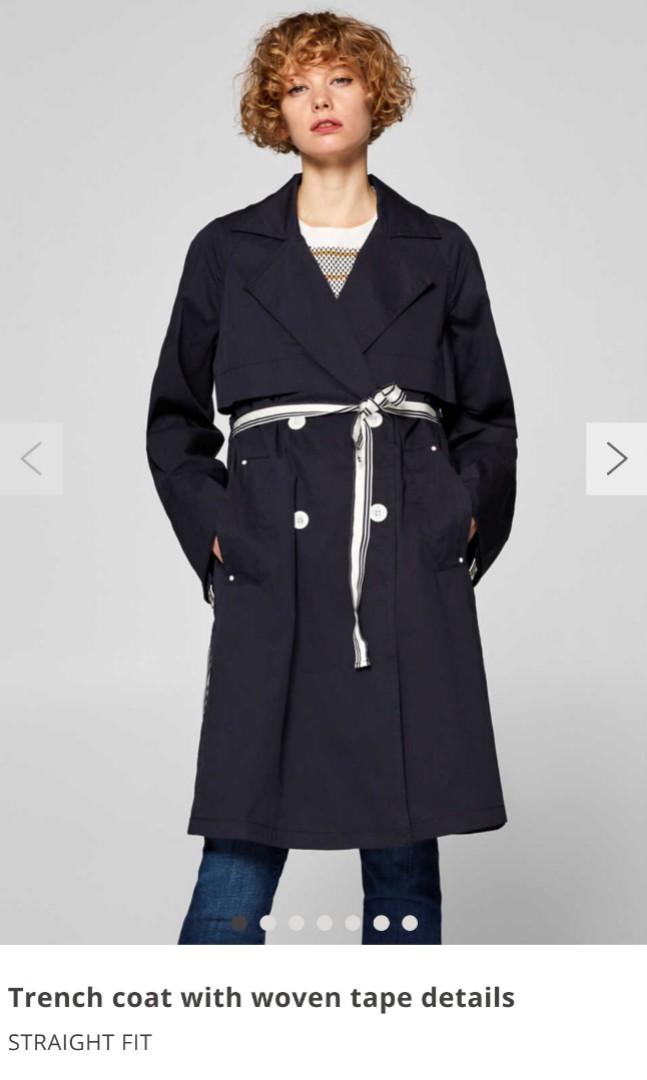 Esprit Trench coat with woven tape details brand new