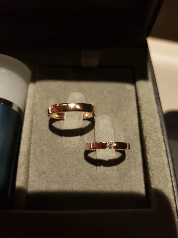 Gold heart wedding clearance band
